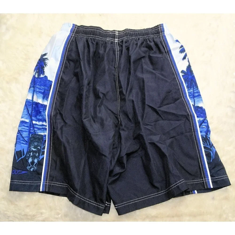 Speedo Navy Blue Hawaiian Board Shorts Swim Surf Size Large